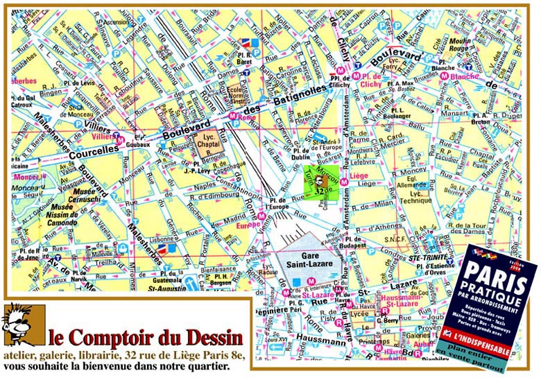 plan du quartier du Comptoir du dessin